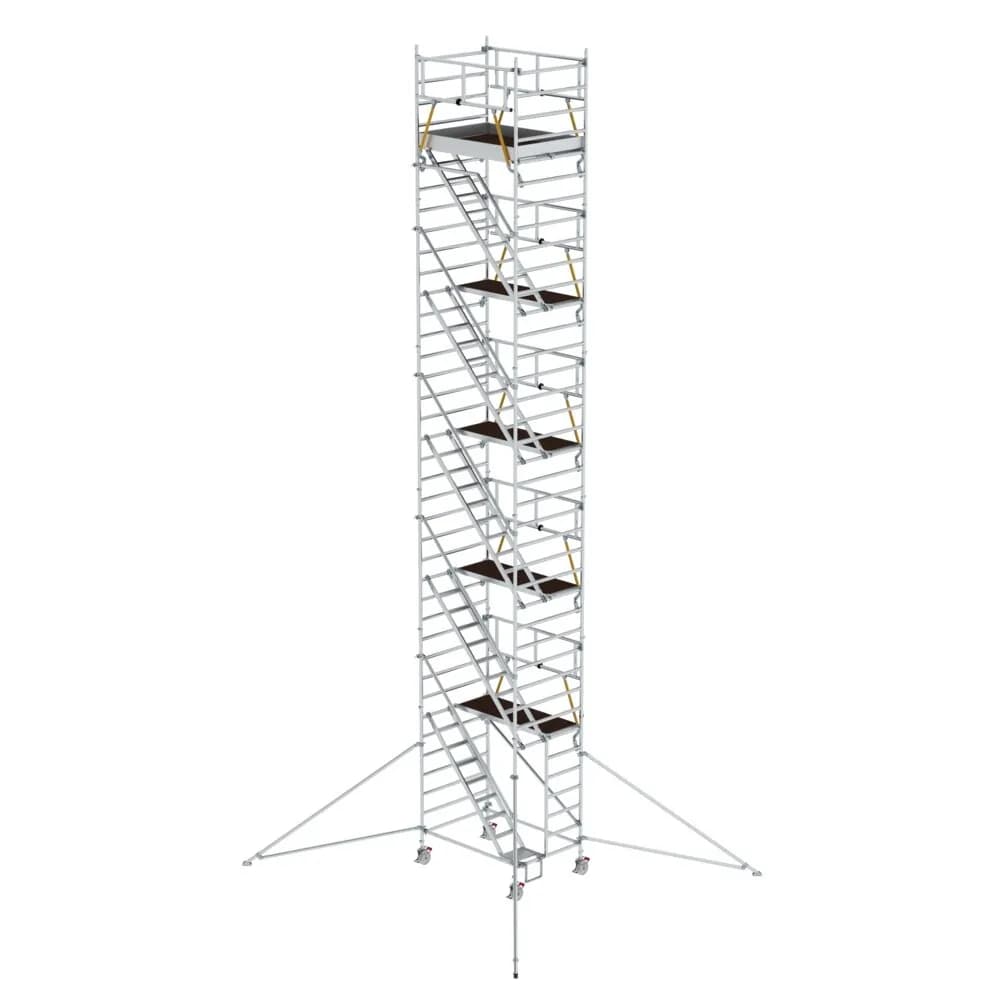 MUNK - Rollgerüst SG 1,35 x 1,80 m mit Schrägaufstiegen & Ausleger Plattformhöhe 10,35