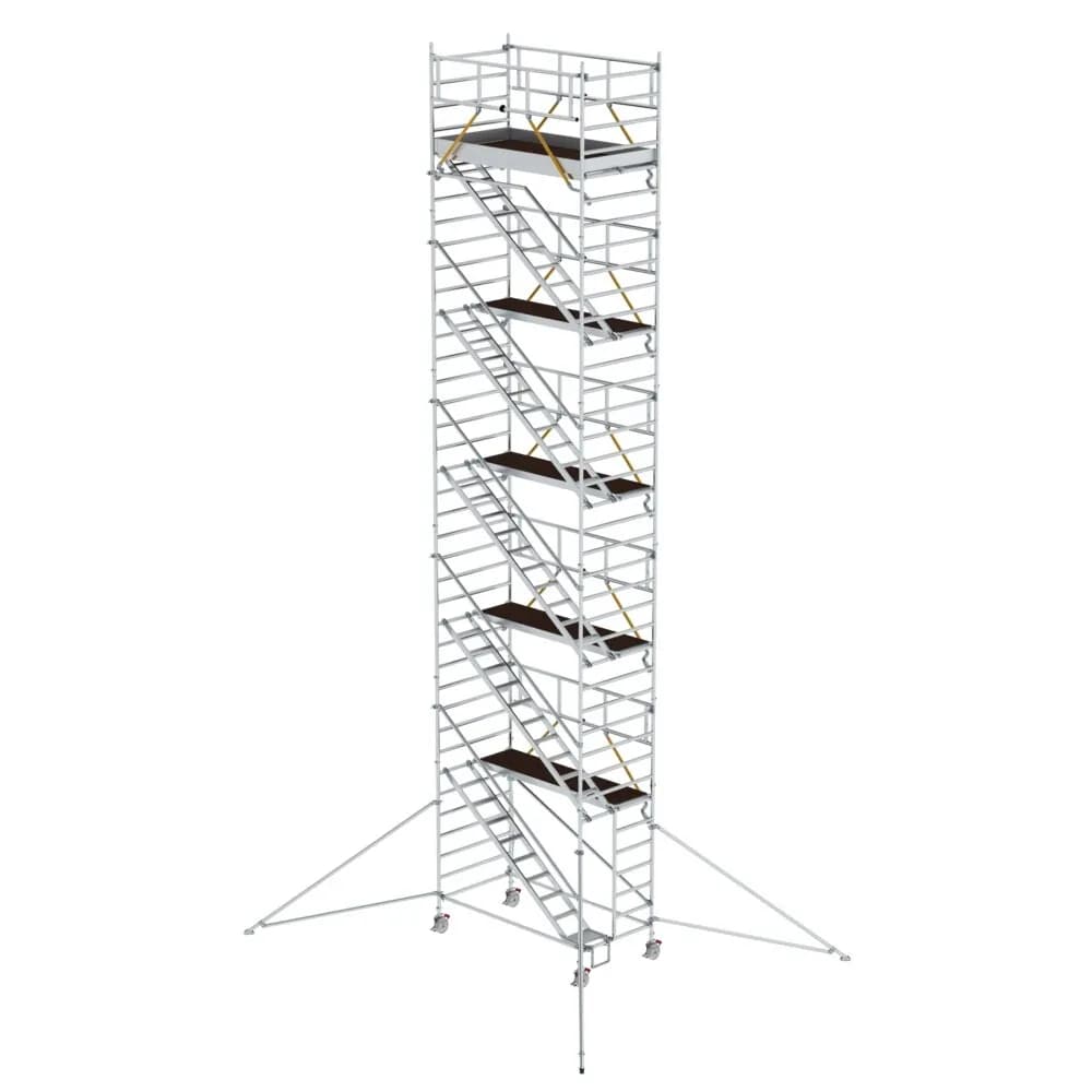 MUNK - Rollgerüst SG 1,35 x 2,45 m mit Schrägaufstiegen & Ausleger Plattformhöhe 10,35