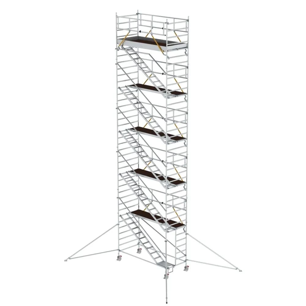 MUNK - Rollgerüst SG 1,35 x 3,0 m mit Schrägaufstiegen & Ausleger Plattformhöhe 10,35 m