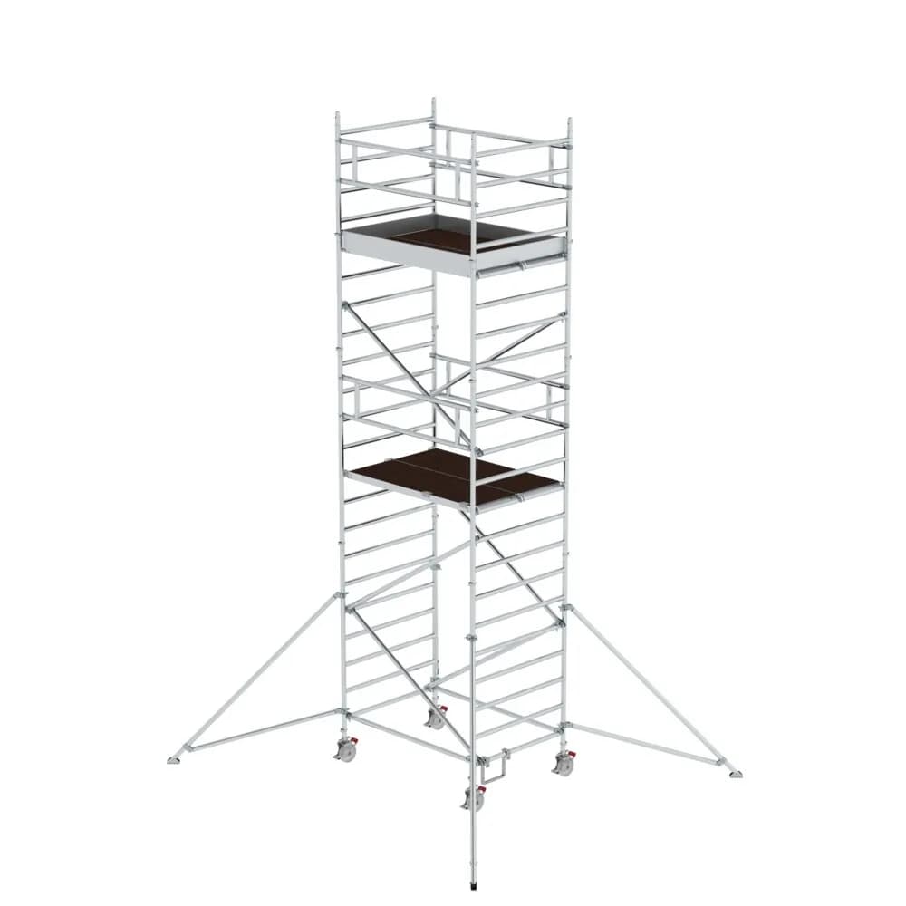 MUNK - Rollgerüst 1,35 x 1,80 m mit Ausleger & Doppel-Plattform Plattformhöhe 5,59 m
