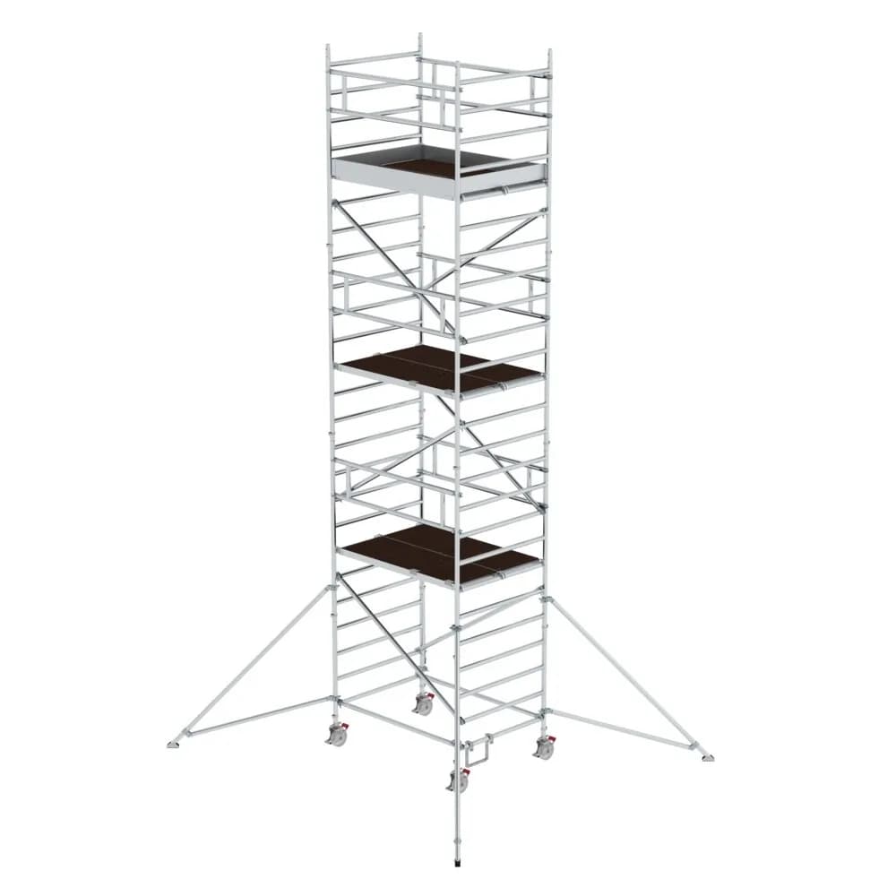 MUNK - Rollgerüst 1,35 x 1,80 m mit Ausleger & Doppel-Plattform Plattformhöhe 6,43 m