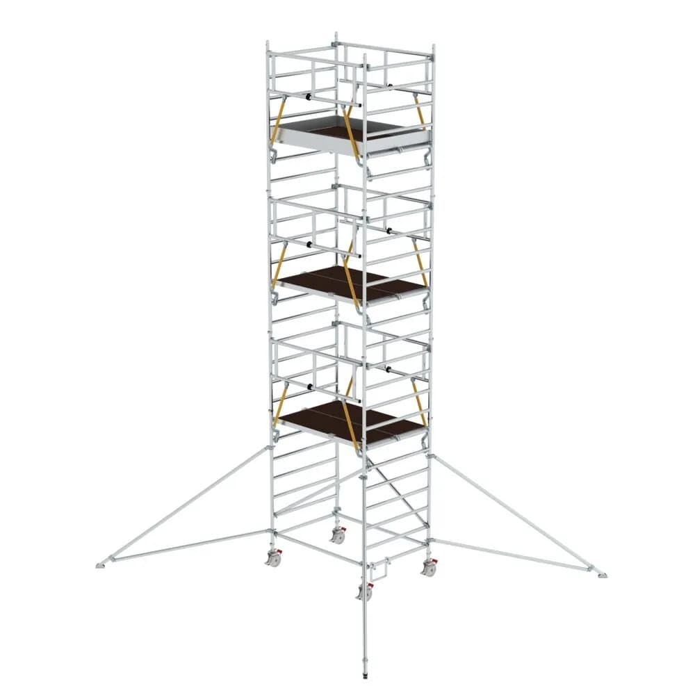 MUNK - Rollgerüst SG 1,35 x 1,80 m mit Ausleger & Doppel-Plattform Plattformhöhe 6,43 m