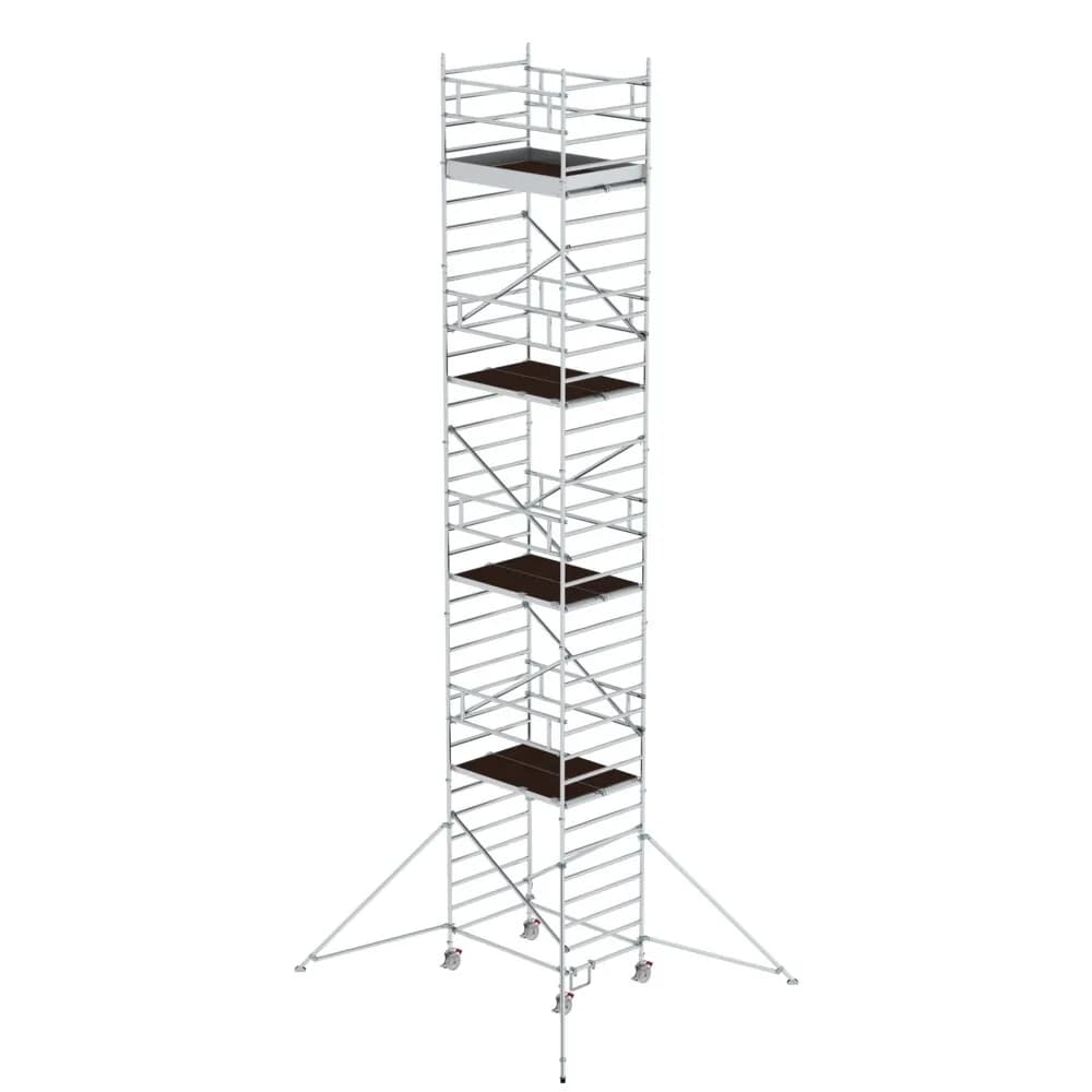 MUNK - Rollgerüst 1,35 x 1,80 m mit Ausleger & Doppel-Plattform Plattformhöhe 10,35 m