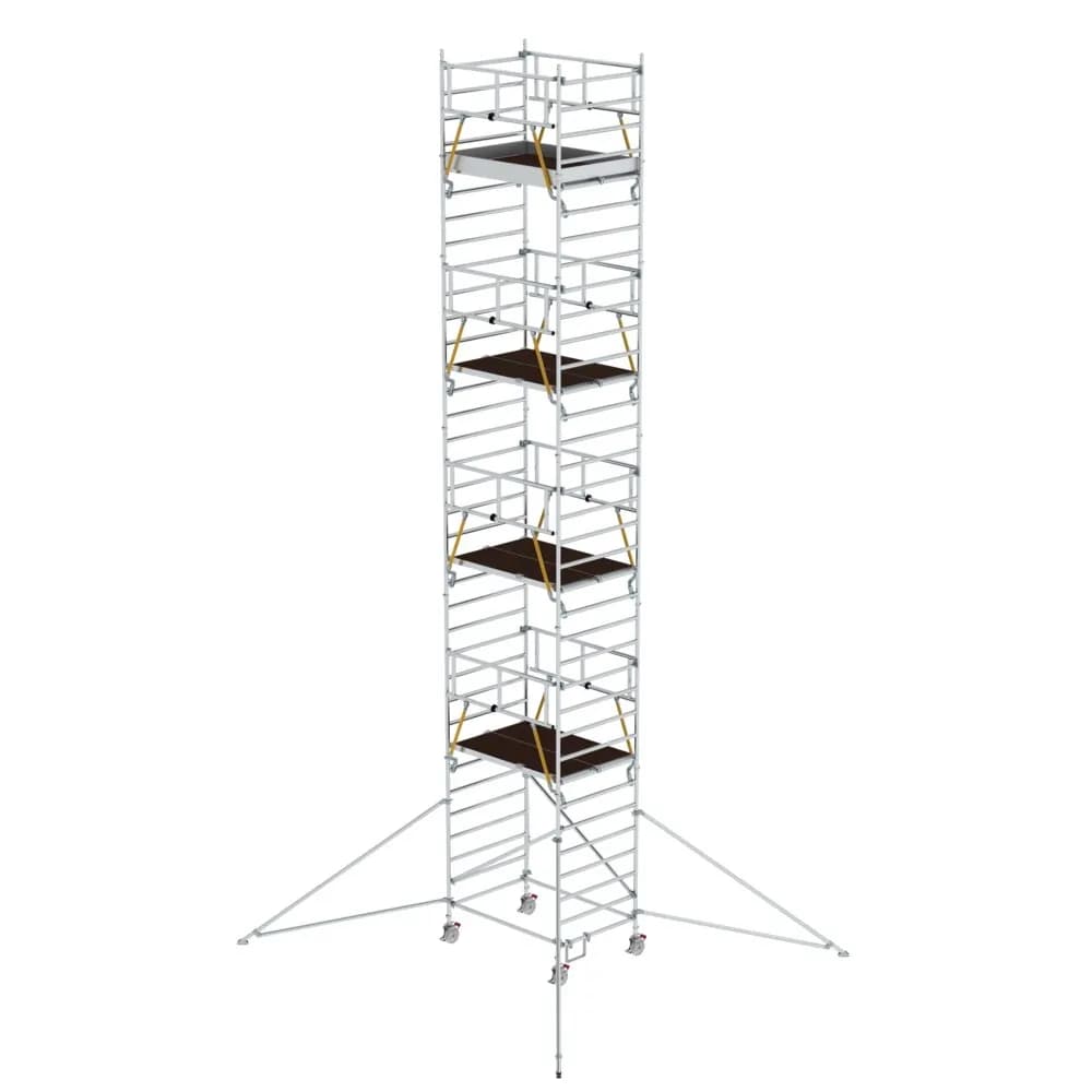 MUNK - Rollgerüst SG 1,35 x 1,80 m mit Ausleger & Doppel-Plattform Plattformhöhe 9,51 m
