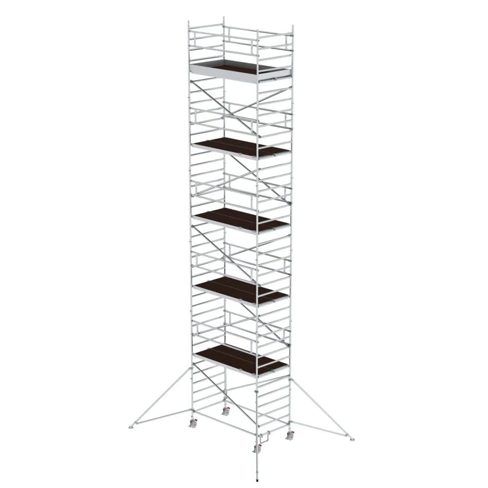 MUNK - Rollgerüst 1,35 x 2,45 m mit Ausleger & Doppel-Plattform Plattformhöhe 10,35 m