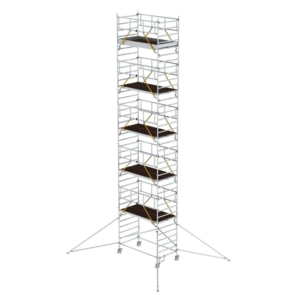 MUNK - Rollgerüst SG 1,35 x 2,45 m mit Ausleger & Doppel-Plattform Plattformhöhe 10,35