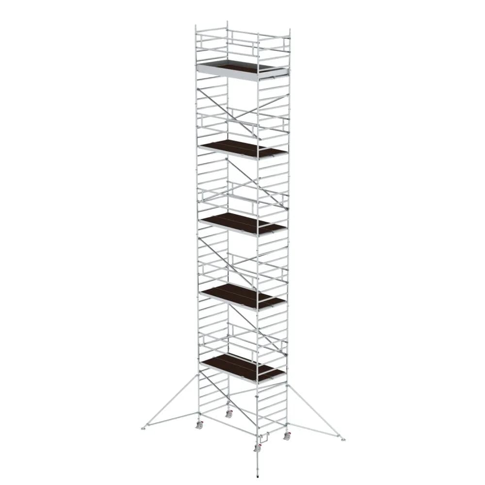 MUNK - Rollgerüst 1,35 x 2,45 m mit Ausleger & Doppel-Plattform Plattformhöhe 11,47 m