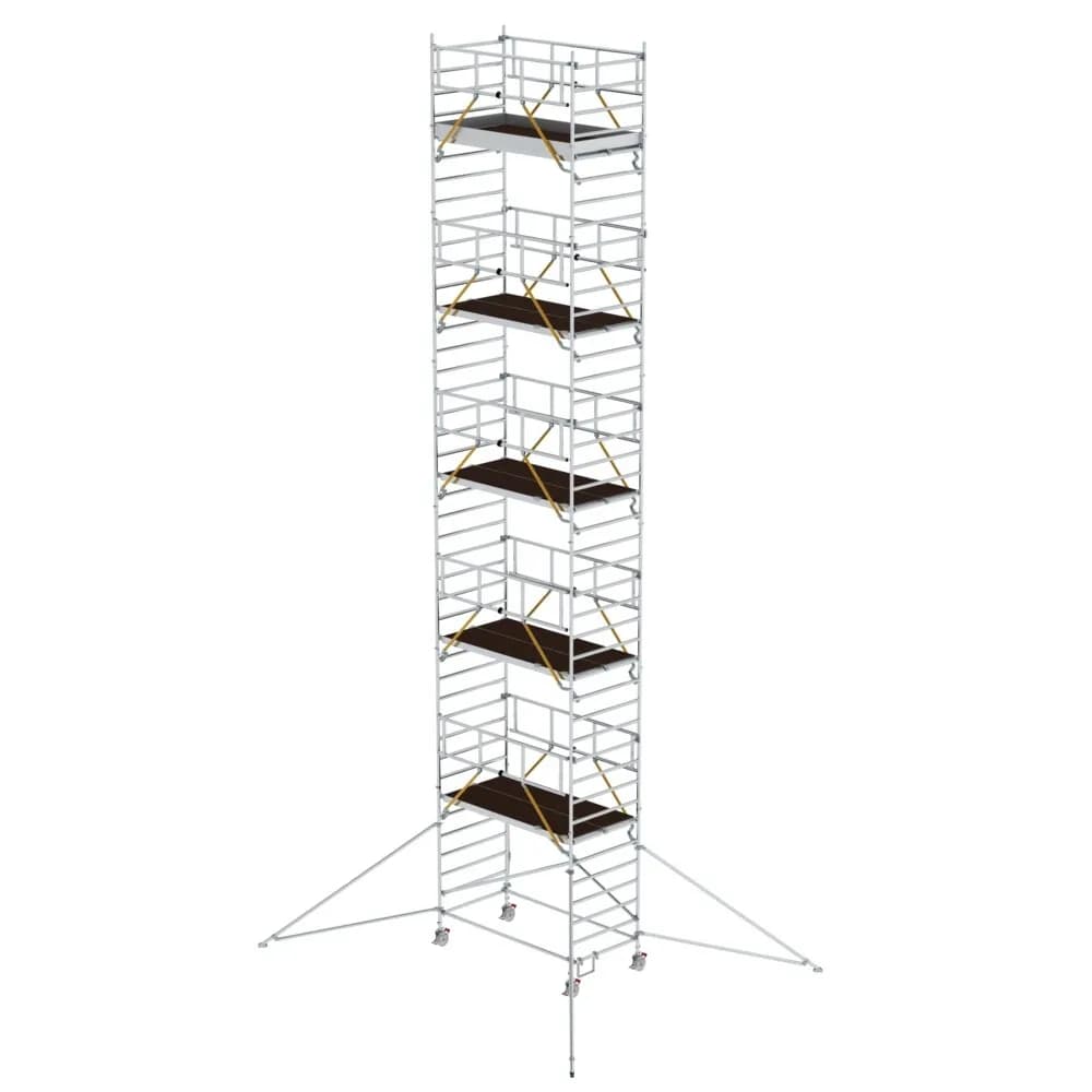 MUNK - Rollgerüst SG 1,35 x 2,45 m mit Ausleger & Doppel-Plattform Plattformhöhe 11,47