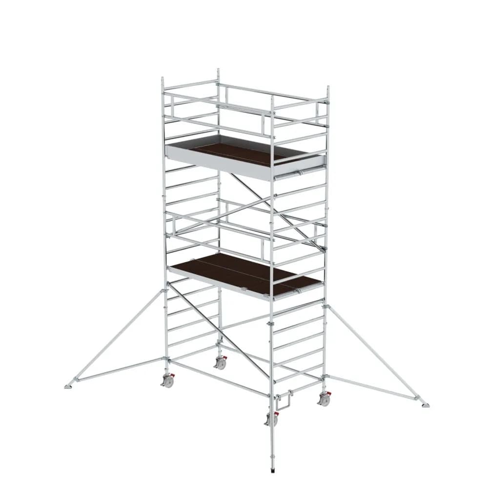 MUNK - Rollgerüst 1,35 x 2,45 m mit Ausleger & Doppel-Plattform Plattformhöhe 4,47 m