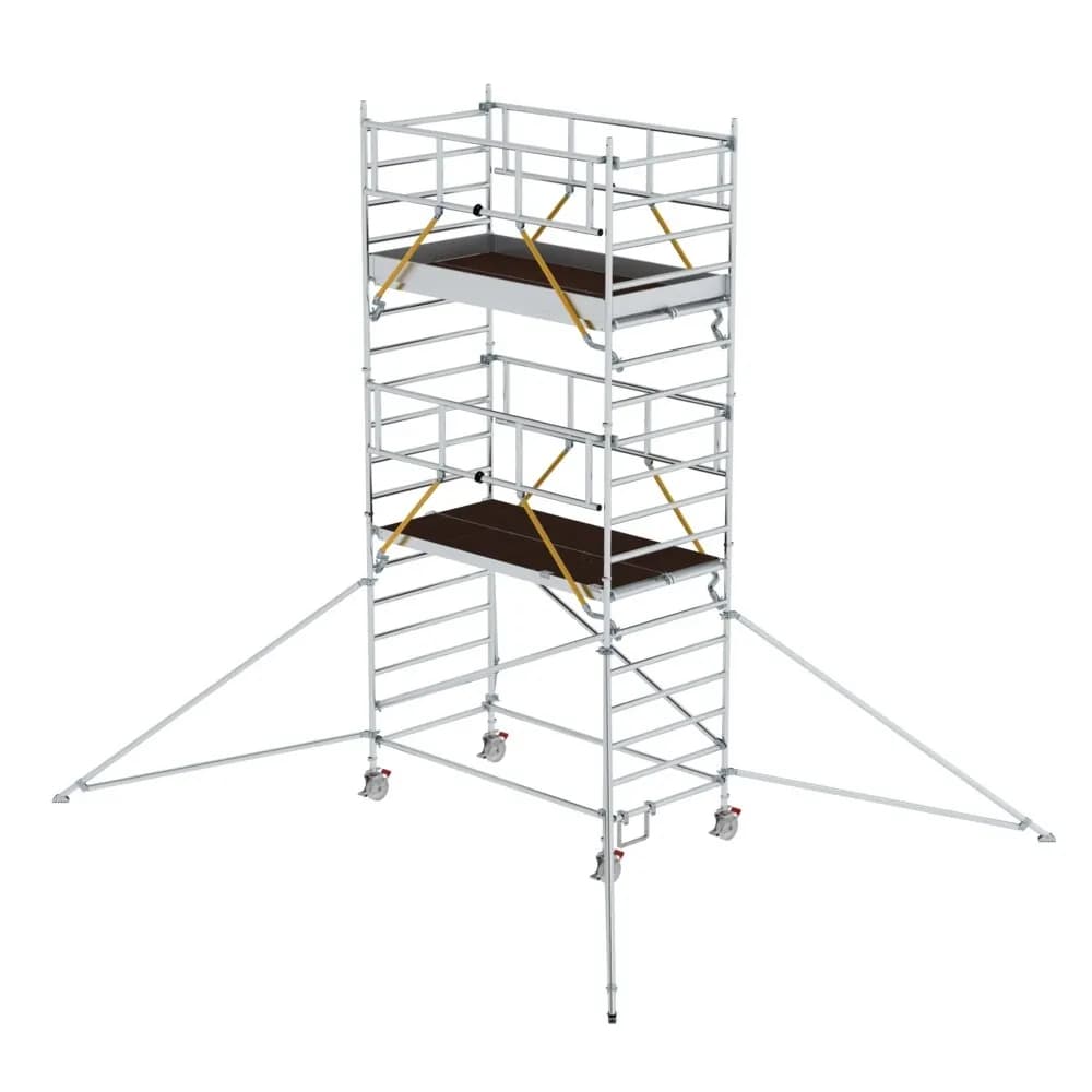 MUNK - Rollgerüst SG 1,35 x 2,45 m mit Ausleger & Doppel-Plattform Plattformhöhe 4,47 m