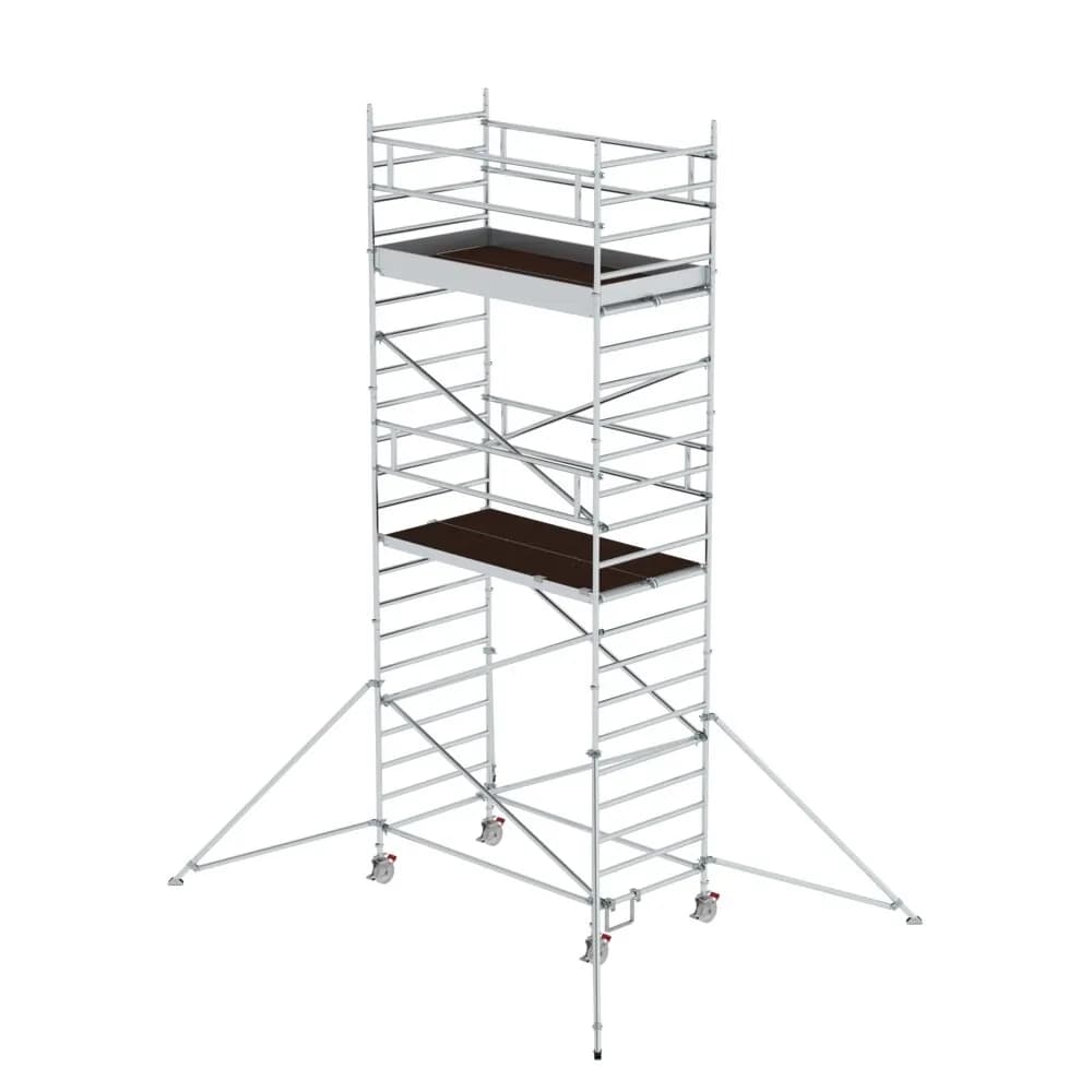 MUNK - Rollgerüst 1,35 x 2,45 m mit Ausleger & Doppel-Plattform Plattformhöhe 5,59 m