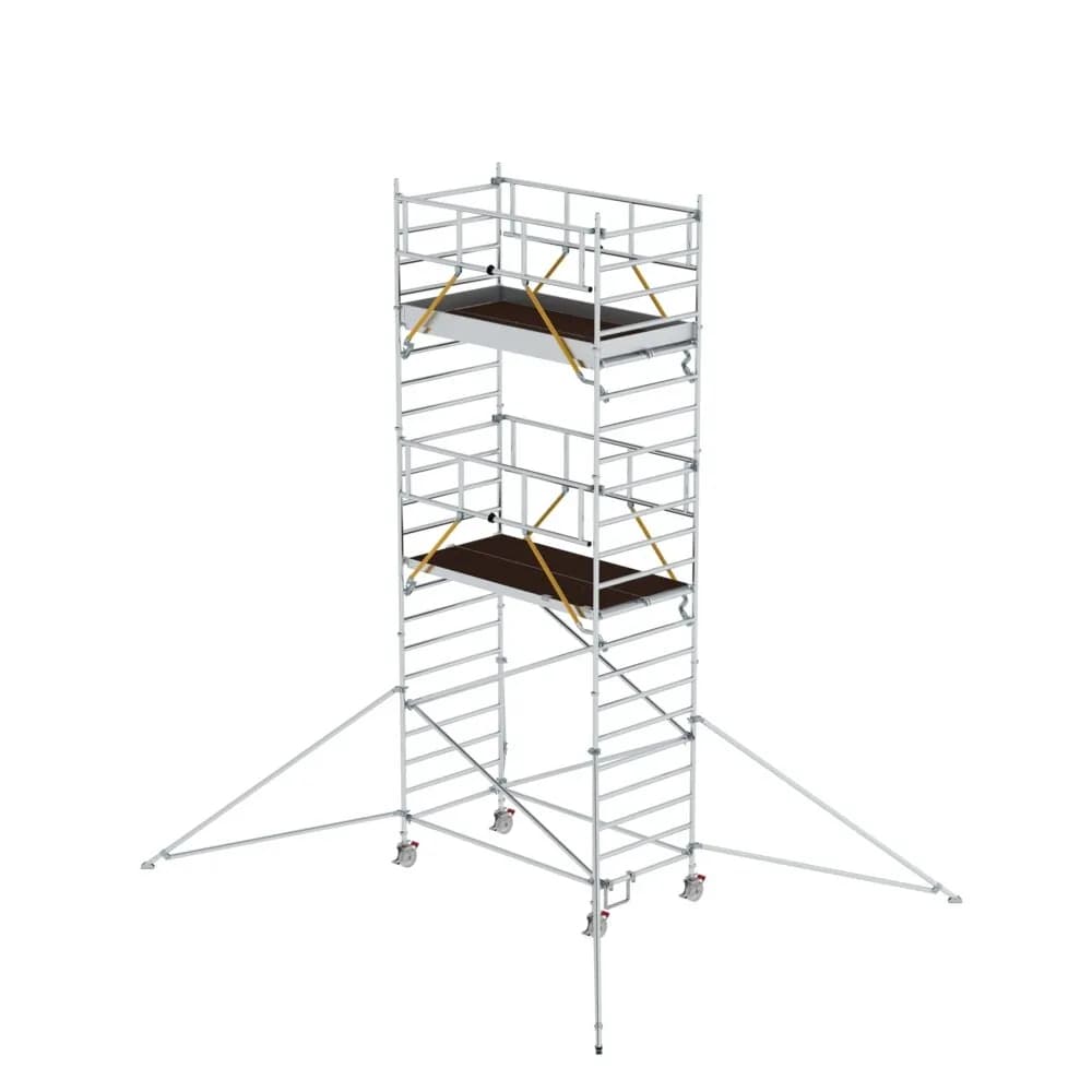 MUNK - Rollgerüst SG 1,35 x 2,45 m mit Ausleger & Doppel-Plattform Plattformhöhe 5,59 m