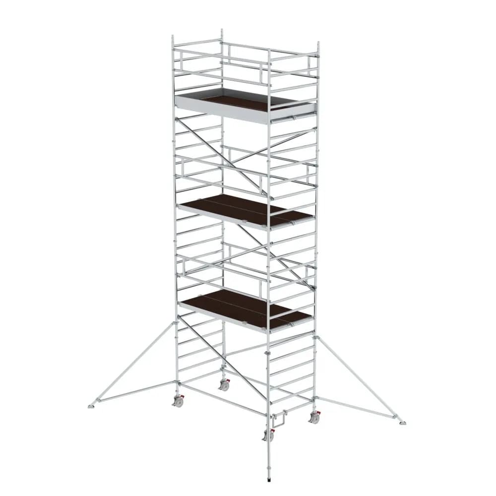 MUNK - Rollgerüst 1,35 x 2,45 m mit Ausleger & Doppel-Plattform Plattformhöhe 6,43 m
