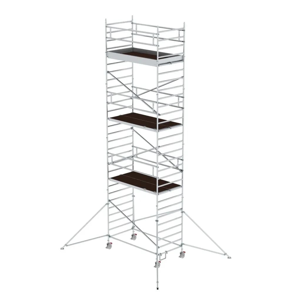 MUNK - Rollgerüst 1,35 x 2,45 m mit Ausleger & Doppel-Plattform Plattformhöhe 7,55 m