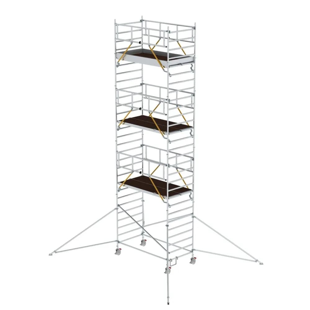MUNK - Rollgerüst SG 1,35 x 2,45 m mit Ausleger & Doppel-Plattform Plattformhöhe 7,55 m