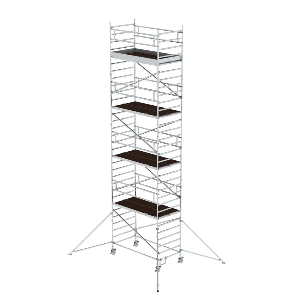 MUNK - Rollgerüst 1,35 x 2,45 m mit Ausleger & Doppel-Plattform Plattformhöhe 8,39 m