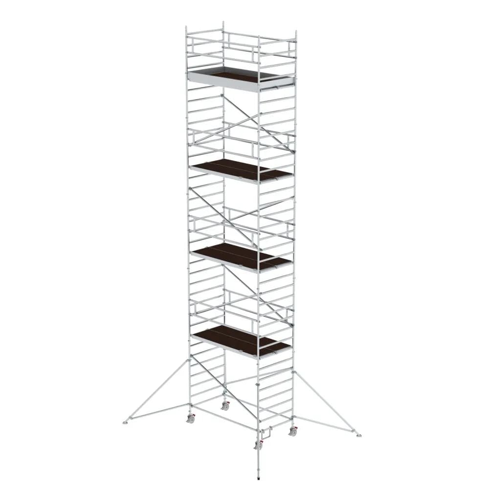 MUNK - Rollgerüst 1,35 x 2,45 m mit Ausleger & Doppel-Plattform Plattformhöhe 9,51 m