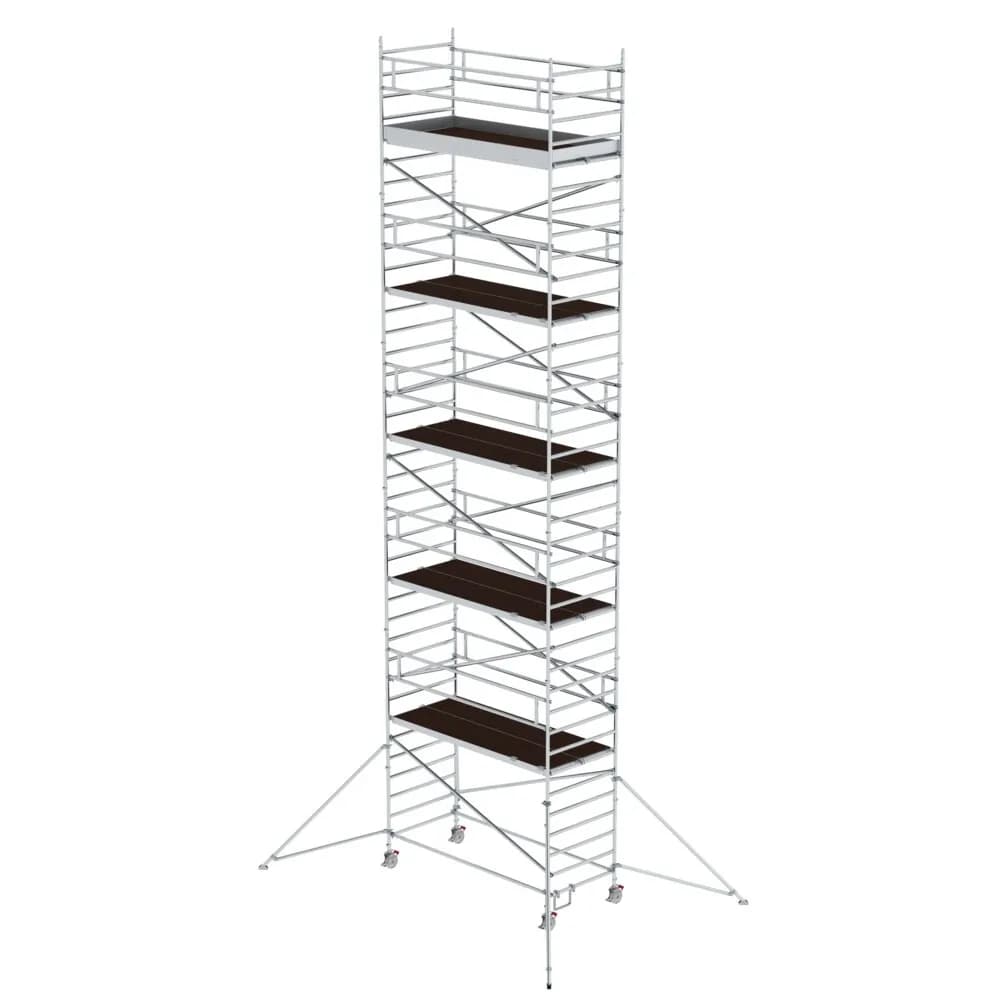 MUNK - Rollgerüst 1,35 x 3,0 m mit Ausleger & Doppel-Plattform Plattformhöhe 10,35 m