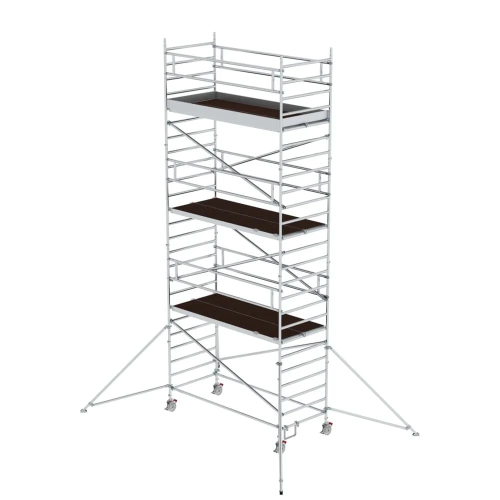MUNK - Rollgerüst 1,35 x 3,0 m mit Ausleger & Doppel-Plattform Plattformhöhe 6,43 m