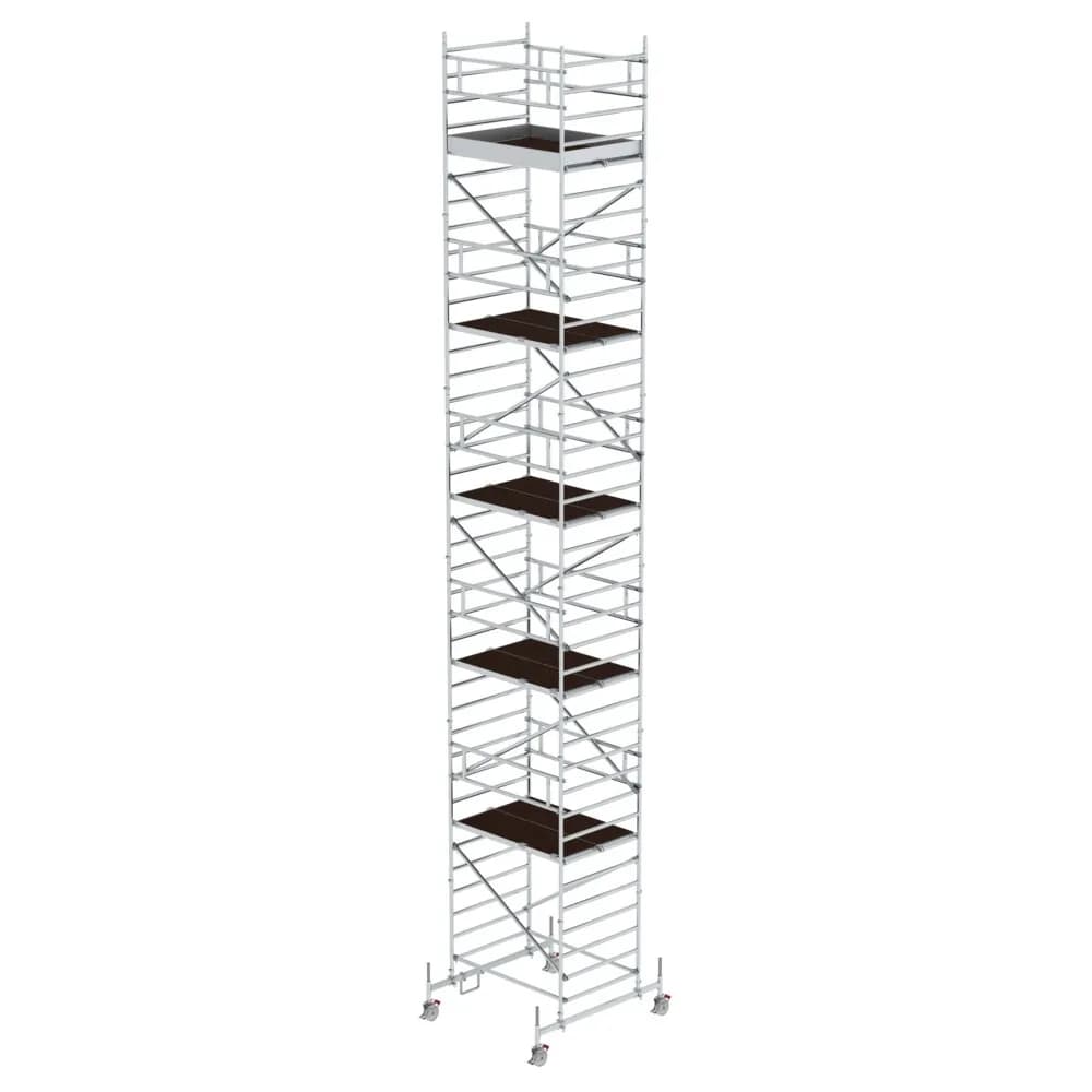 MUNK - Rollgerüst 1,35 x 1,80 m mit Fahrbalken & Doppel-Plattform Plattformhöhe 10,54 m