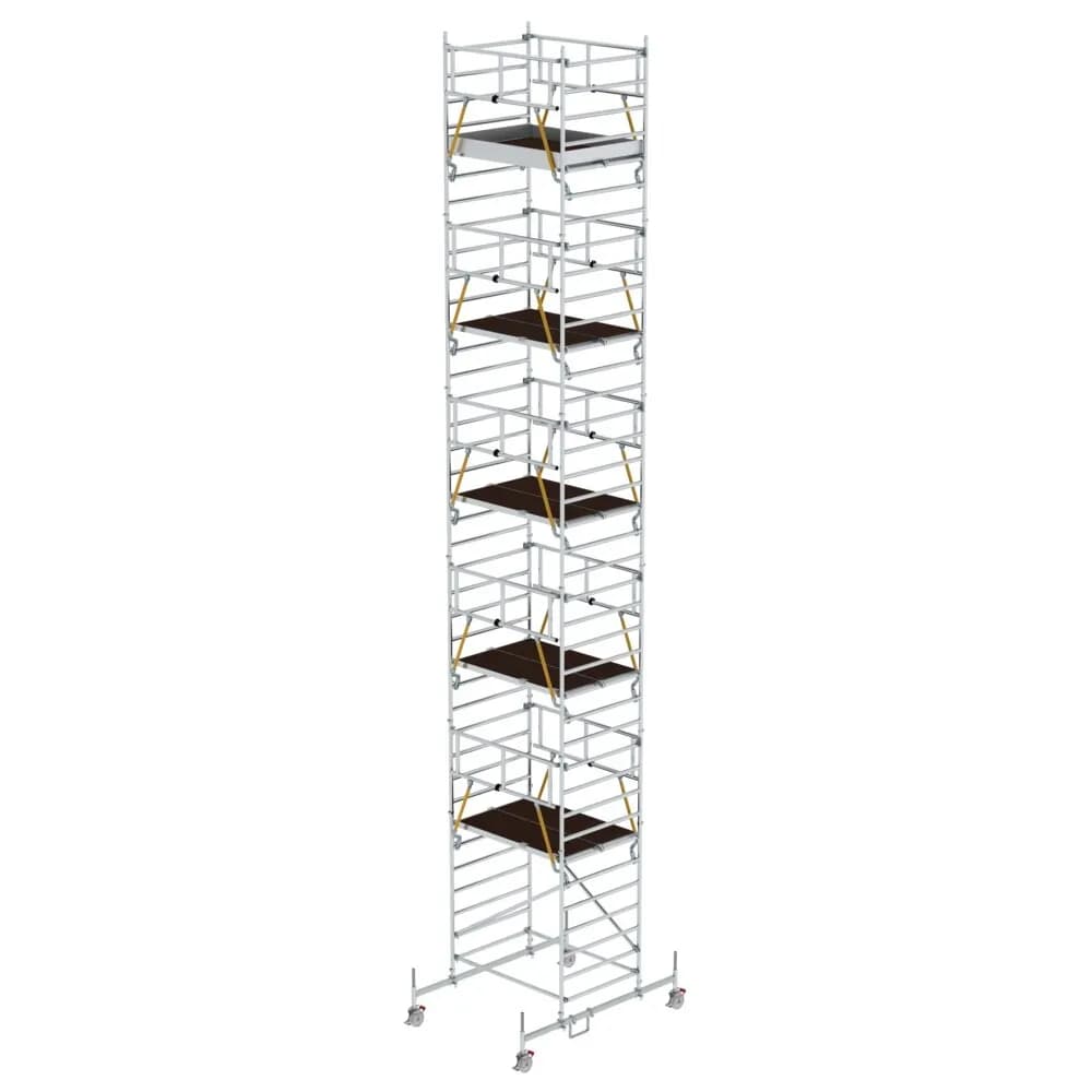 MUNK - Rollgerüst SG 1,35 x 1,80 m mit Fahrbalken & Doppel-Plattform Plattformhöhe 10,5