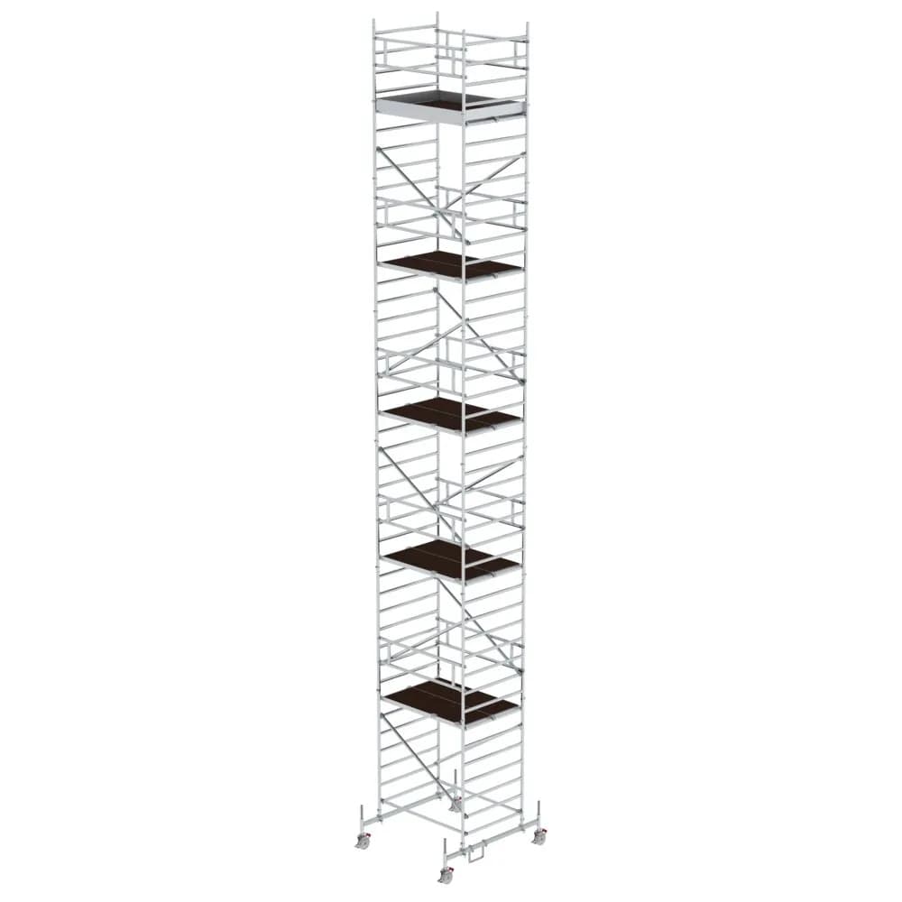 MUNK - Rollgerüst 1,35 x 1,80 m mit Fahrbalken & Doppel-Plattform Plattformhöhe 11,62 m