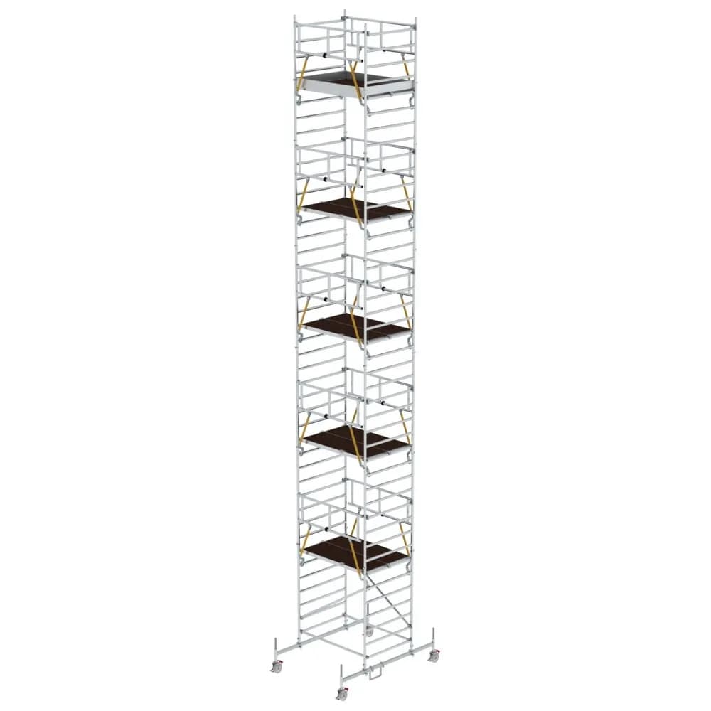 MUNK - Rollgerüst SG 1,35 x 1,80 m mit Fahrbalken & Doppel-Plattform Plattformhöhe 11,6