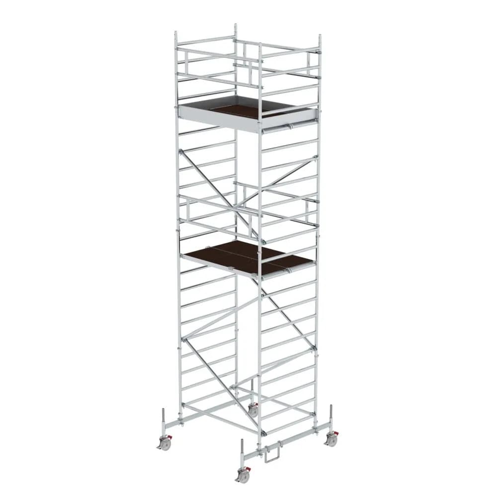 MUNK - Rollgerüst 1,35 x 1,80 m mit Fahrbalken & Doppel-Plattform Plattformhöhe 5,78 m