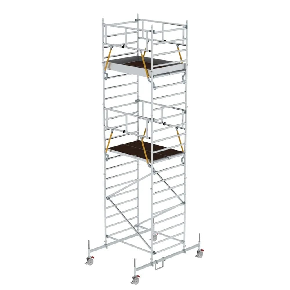 MUNK - Rollgerüst SG 1,35 x 1,80 m mit Fahrbalken & Doppel-Plattform Plattformhöhe 5,78