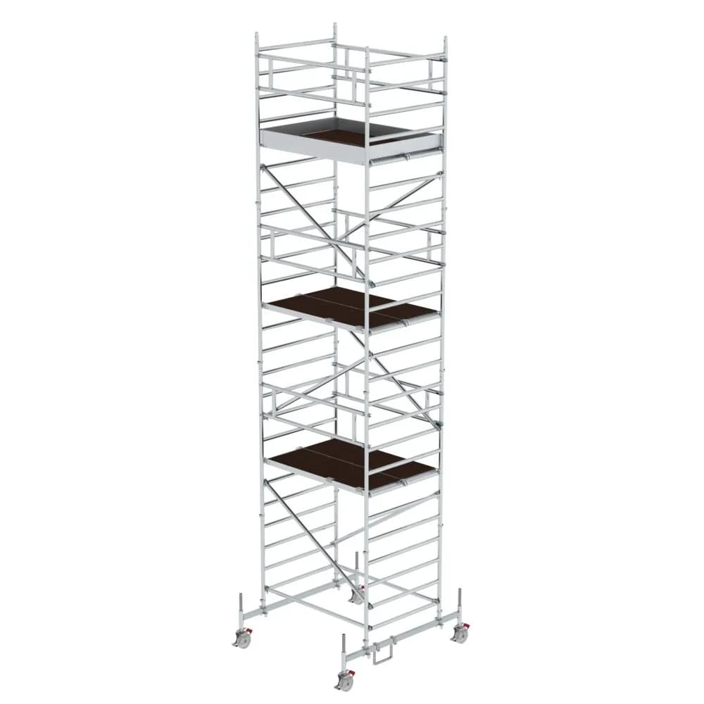 MUNK - Rollgerüst 1,35 x 1,80 m mit Fahrbalken & Doppel-Plattform Plattformhöhe 6,62 m