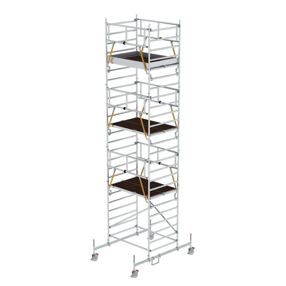 MUNK - Rollgerüst SG 1,35 x 1,80 m mit Fahrbalken & Doppel-Plattform Plattformhöhe 6,62