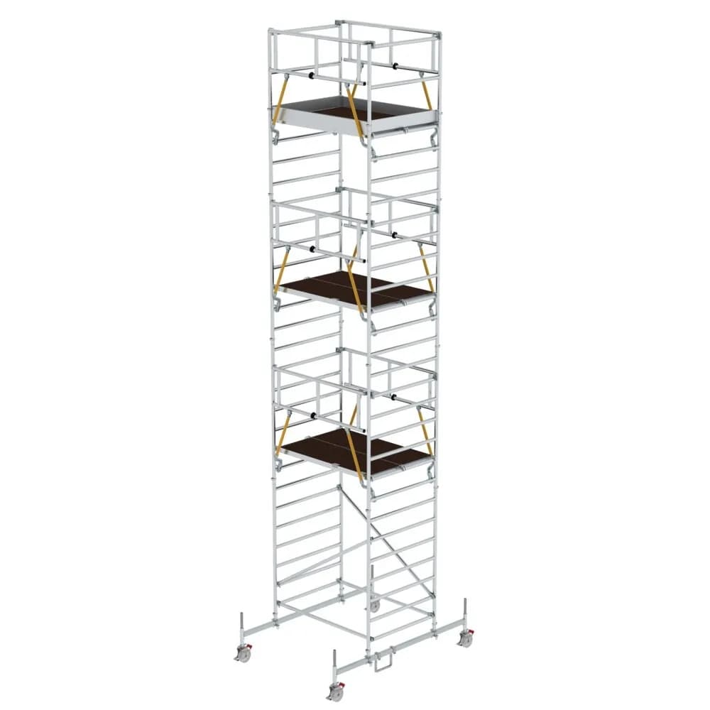 MUNK - Rollgerüst SG 1,35 x 1,80 m mit Fahrbalken & Doppel-Plattform Plattformhöhe 7,74