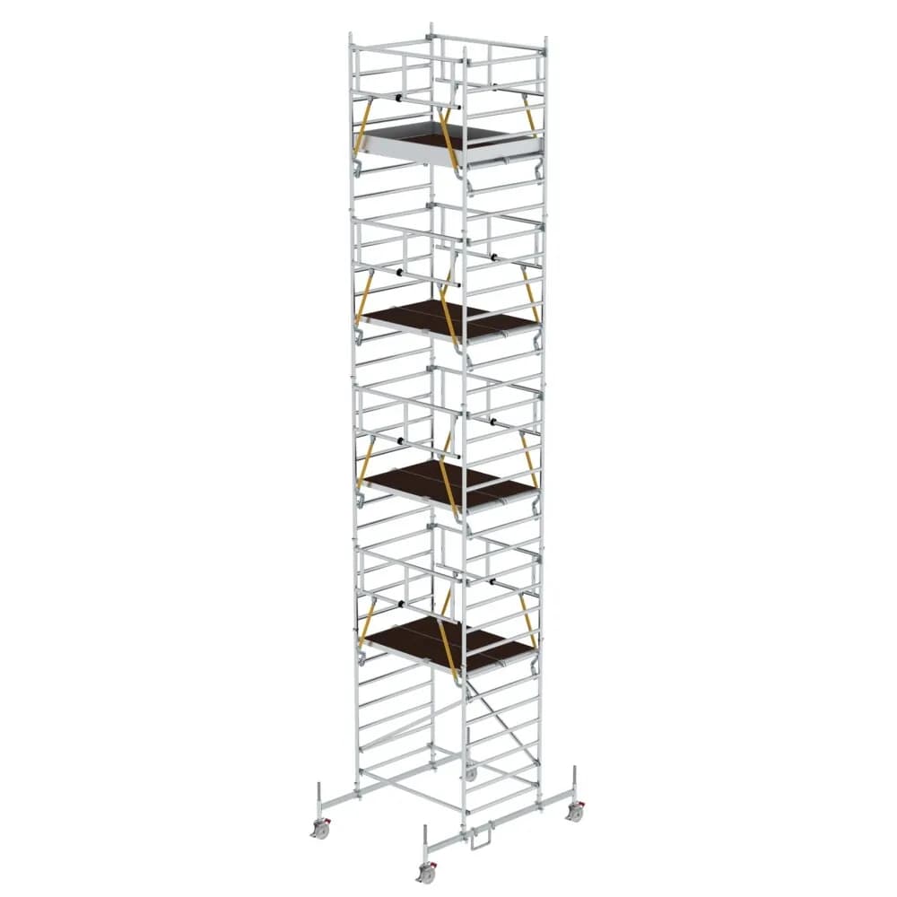 MUNK - Rollgerüst SG 1,35 x 1,80 m mit Fahrbalken & Doppel-Plattform Plattformhöhe 8,58