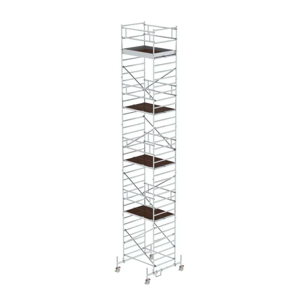 MUNK - Rollgerüst 1,35 x 1,80 m mit Fahrbalken & Doppel-Plattform Plattformhöhe 9,70 m