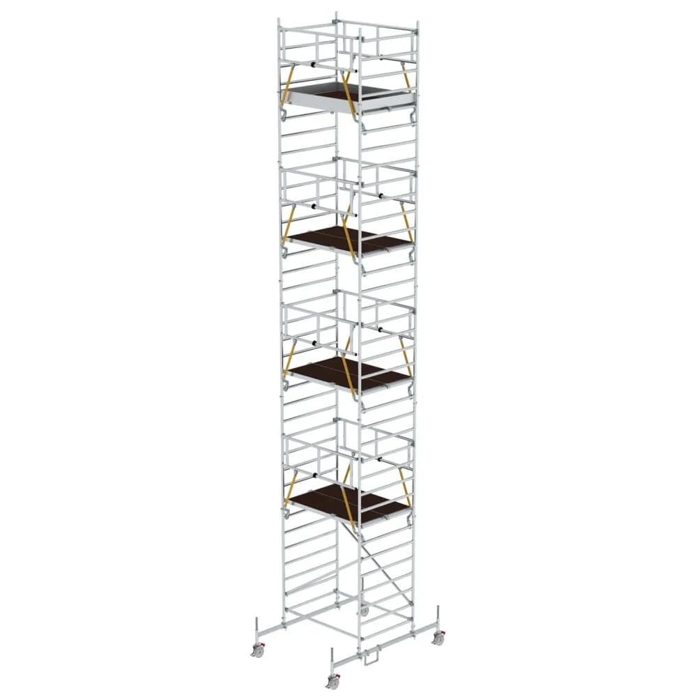MUNK - Rollgerüst SG 1,35 x 1,80 m mit Fahrbalken & Doppel-Plattform Plattformhöhe 9,70