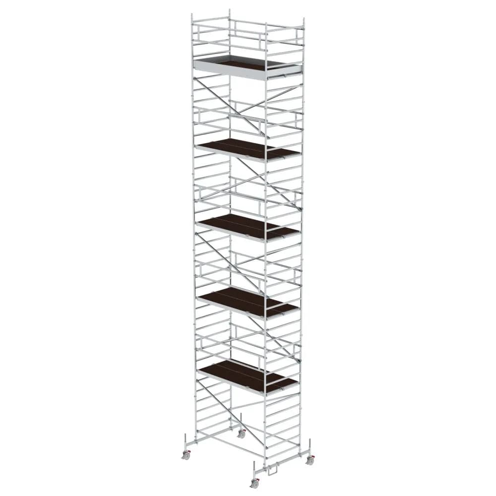 MUNK - Rollgerüst 1,35 x 2,45 m mit Fahrbalken & Doppel-Plattform Plattformhöhe 10,54 m