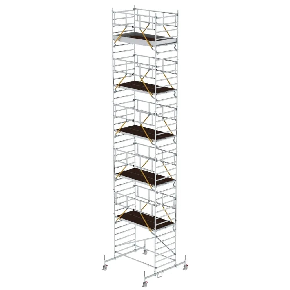 MUNK - Rollgerüst SG 1,35 x 2,45 m mit Fahrbalken & Doppel-Plattform Plattformhöhe 10,5