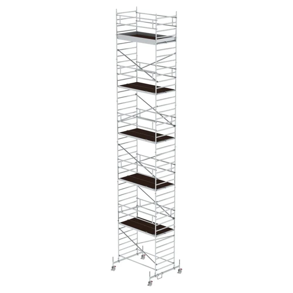 MUNK - Rollgerüst 1,35 x 2,45 m mit Fahrbalken & Doppel-Plattform Plattformhöhe 11,62 m