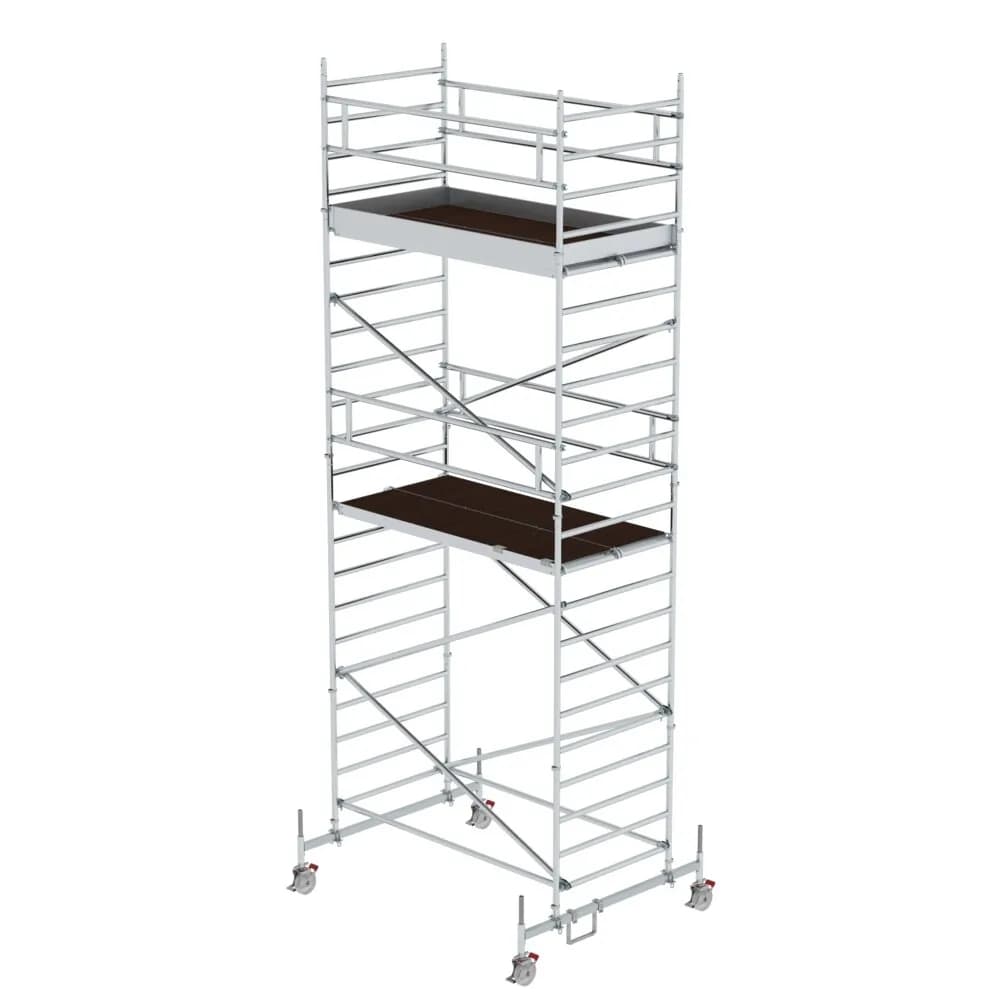 MUNK - Rollgerüst 1,35 x 2,45 m mit Fahrbalken & Doppel-Plattform Plattformhöhe 5,78 m