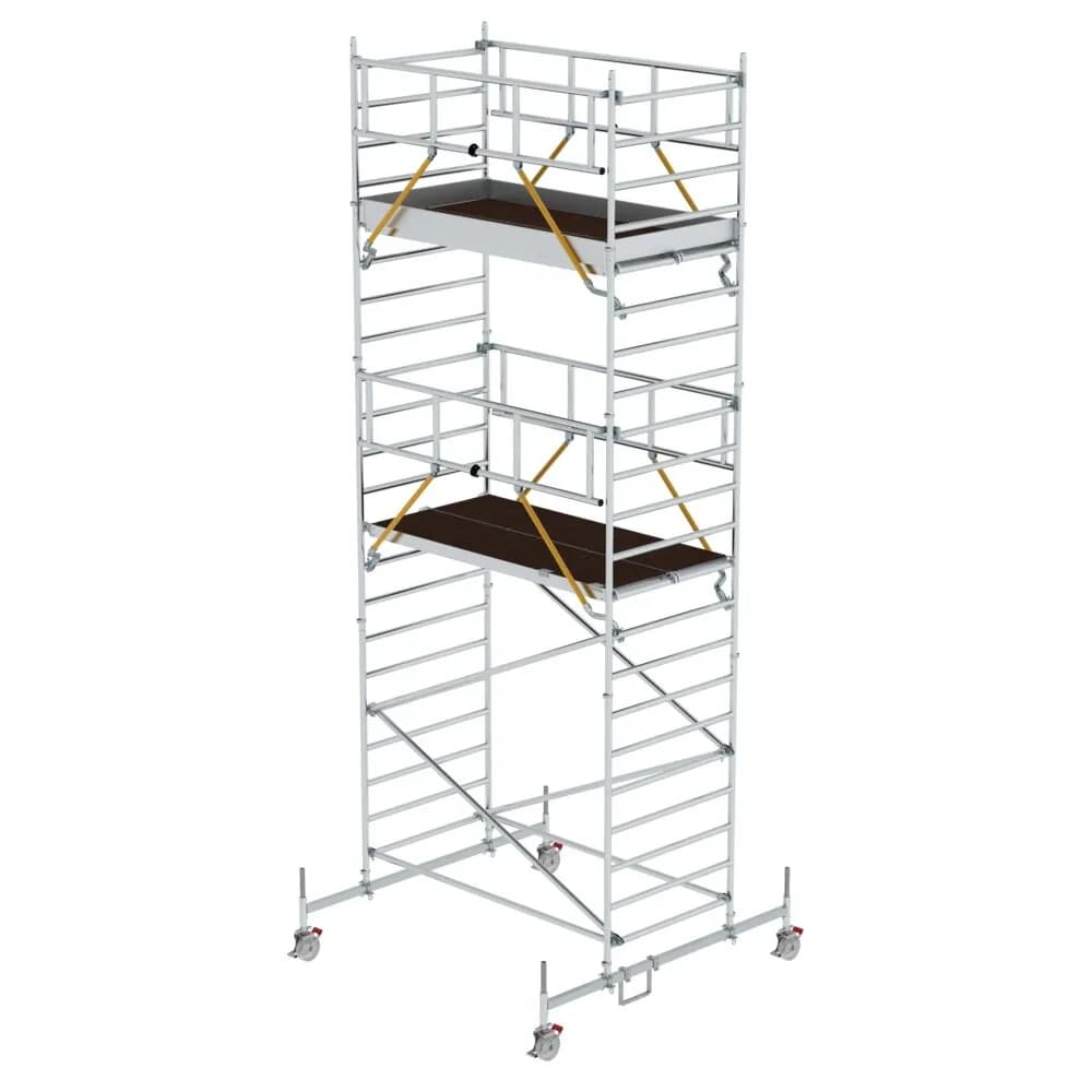 MUNK - Rollgerüst SG 1,35 x 2,45 m mit Fahrbalken & Doppel-Plattform Plattformhöhe 5,78