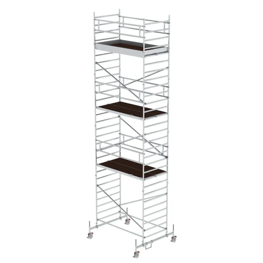 MUNK - Rollgerüst 1,35 x 2,45 m mit Fahrbalken & Doppel-Plattform Plattformhöhe 7,74 m