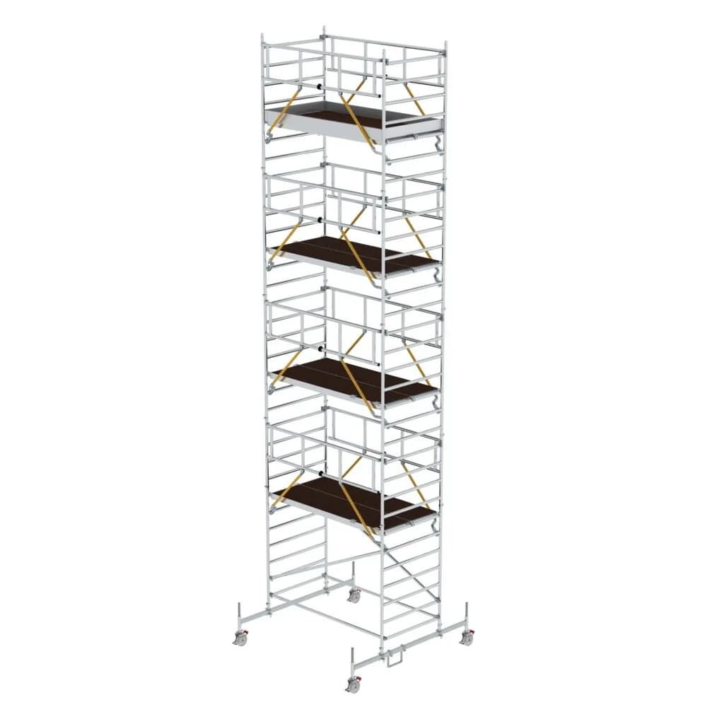 MUNK - Rollgerüst SG 1,35 x 2,45 m mit Fahrbalken & Doppel-Plattform Plattformhöhe 8,58