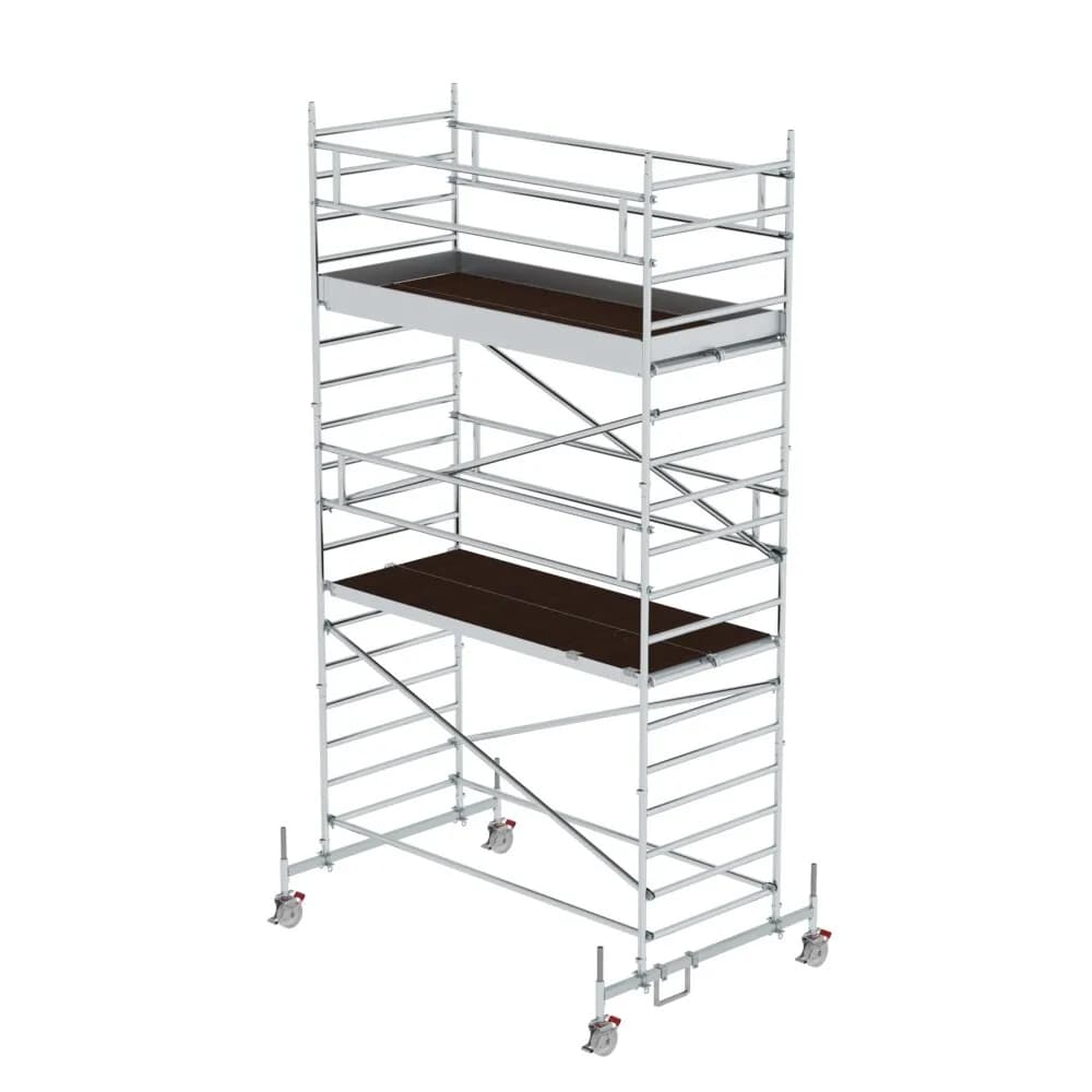 MUNK - Rollgerüst 1,35 x 3,0 m mit Fahrbalken & Doppel-Plattform Plattformhöhe 4,66 m