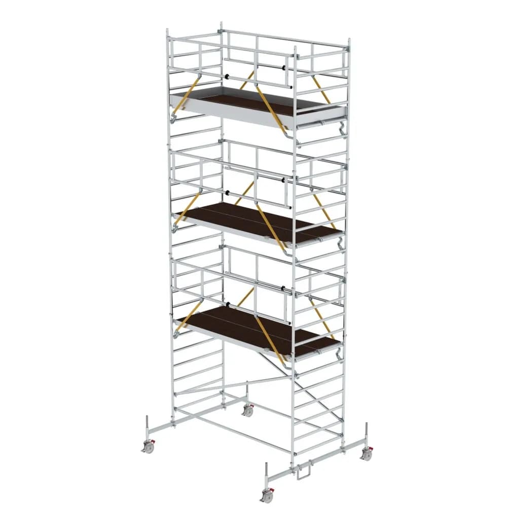MUNK - Rollgerüst SG 1,35 x 3,0 m mit Fahrbalken et Doppel-Plattform Plattformhöhe 6,62