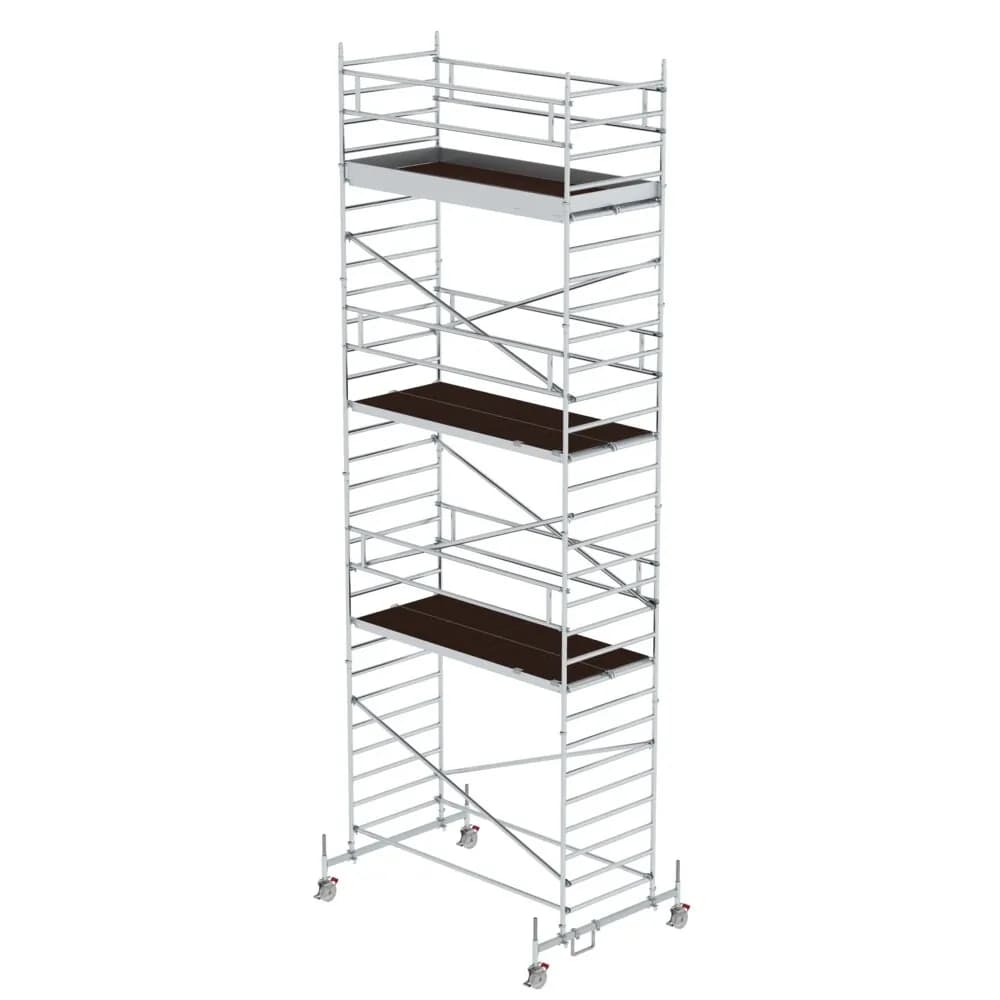 MUNK - Rollgerüst 1,35 x 3,0 m mit Fahrbalken & Doppel-Plattform Plattformhöhe 7,74 m