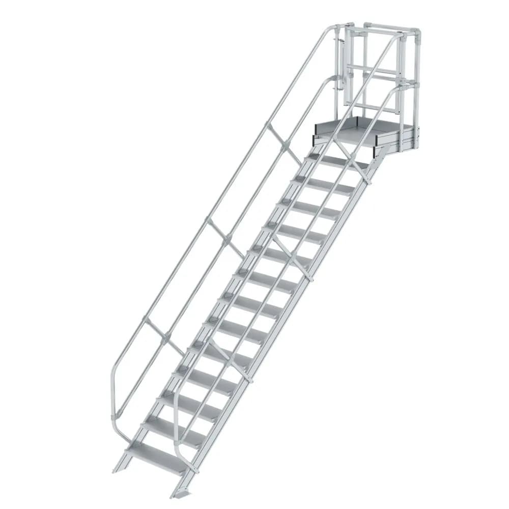 MUNK - Treppen-Modul Aluminium geriffelt 14 Stufen