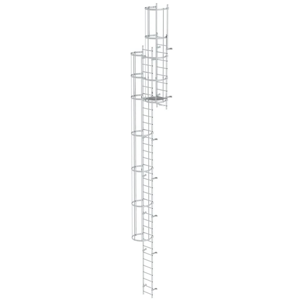 MUNK - Mehrzügige Steigleiter mit Rückenschutz (Bau) Aluminium blank 11,84m