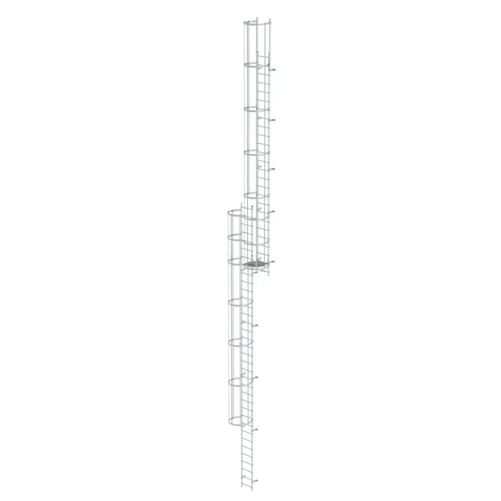 MUNK - Mehrzügige Steigleiter mit Rückenschutz (Bau) Aluminium blank 16,32m