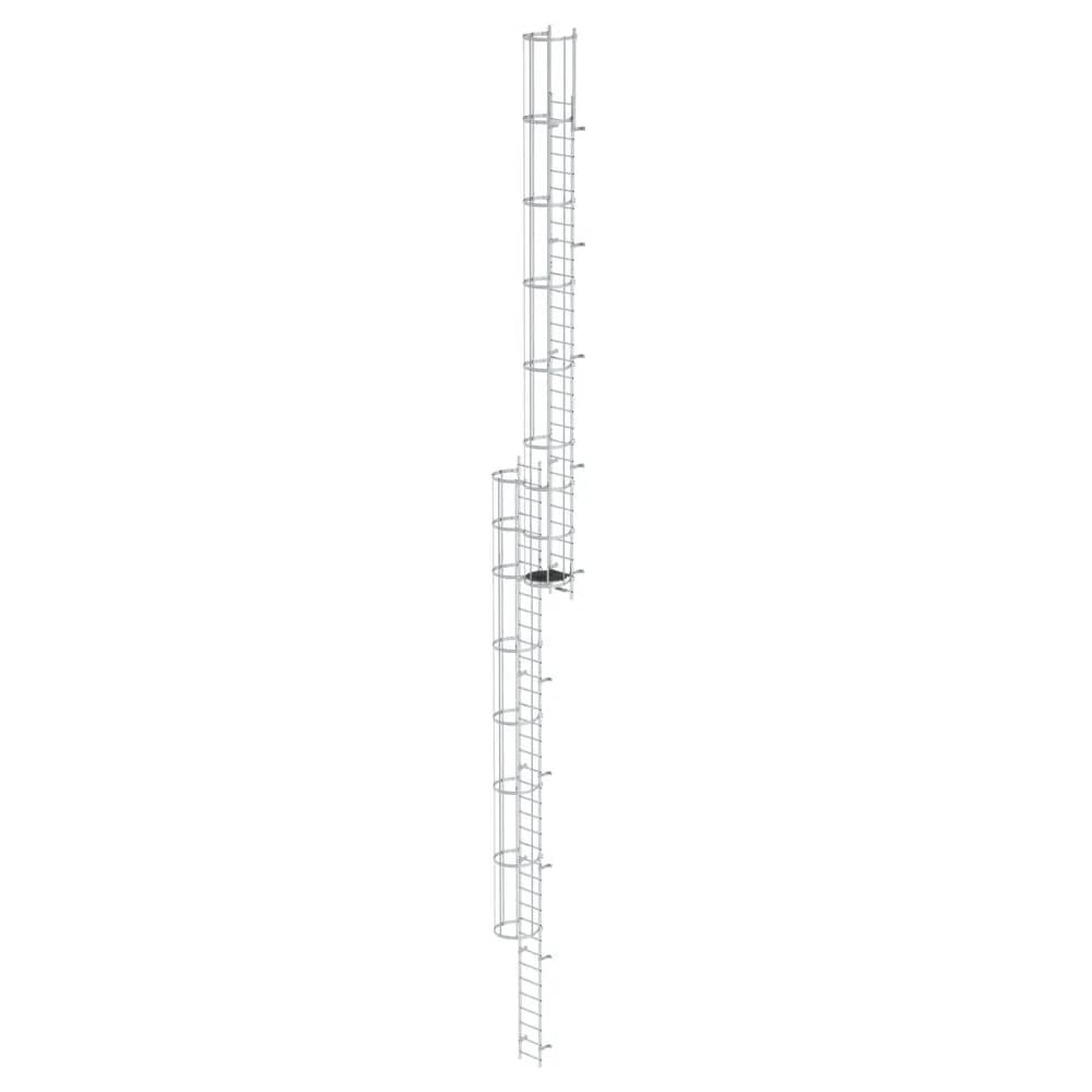 MUNK - Mehrzügige Steigleiter mit Rückenschutz (Bau) Aluminium blank 18,28m