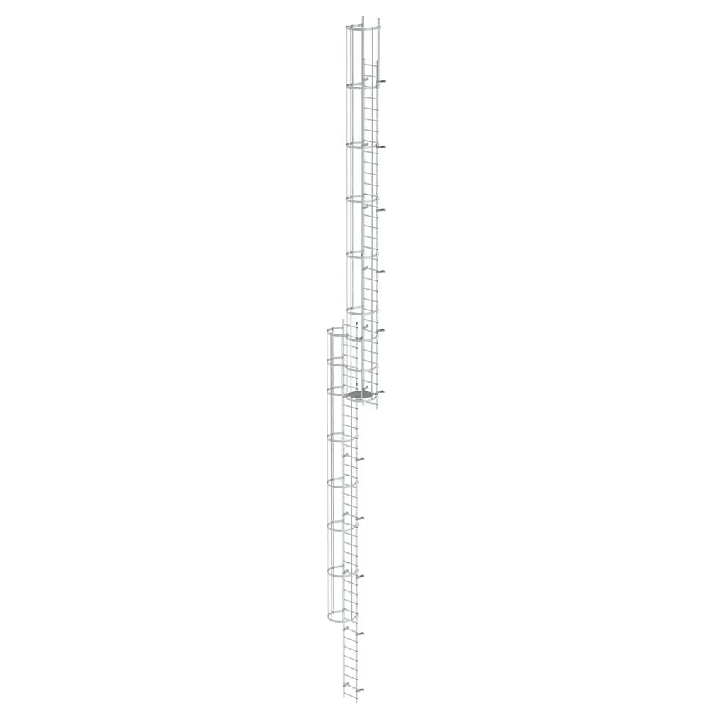 MUNK - Mehrzügige Steigleiter mit Rückenschutz (Bau) Aluminium blank 19,12m